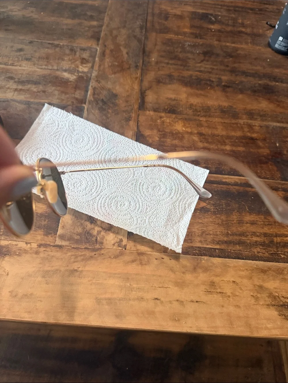 Ray-Ban Gold Frame Sunglasses with Rose Gold Lenses